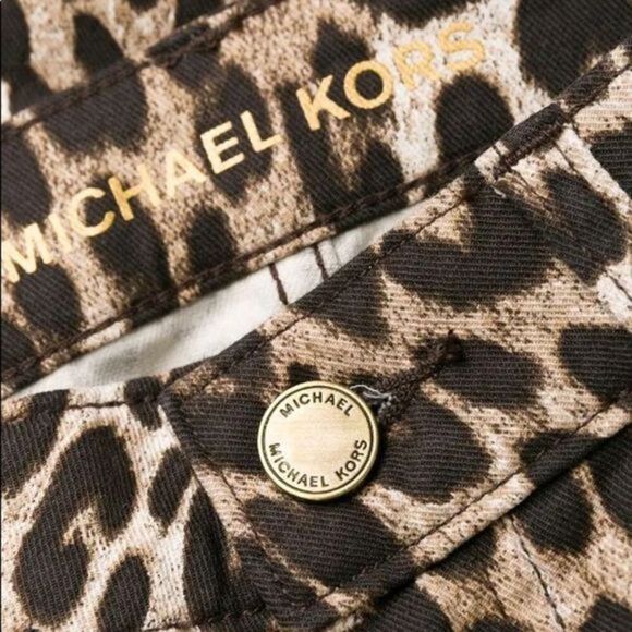 MICHAEL Michael Kors Leopard Print Cropped Jeans NWT - Picture 6 of 15